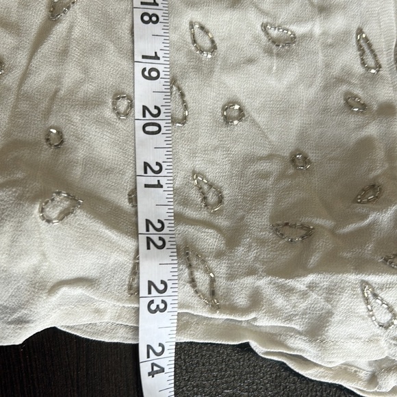 CHAN LUU sequin romper lunar rock silver beaded adjustable straps Sz XS - Picture 11 of 14